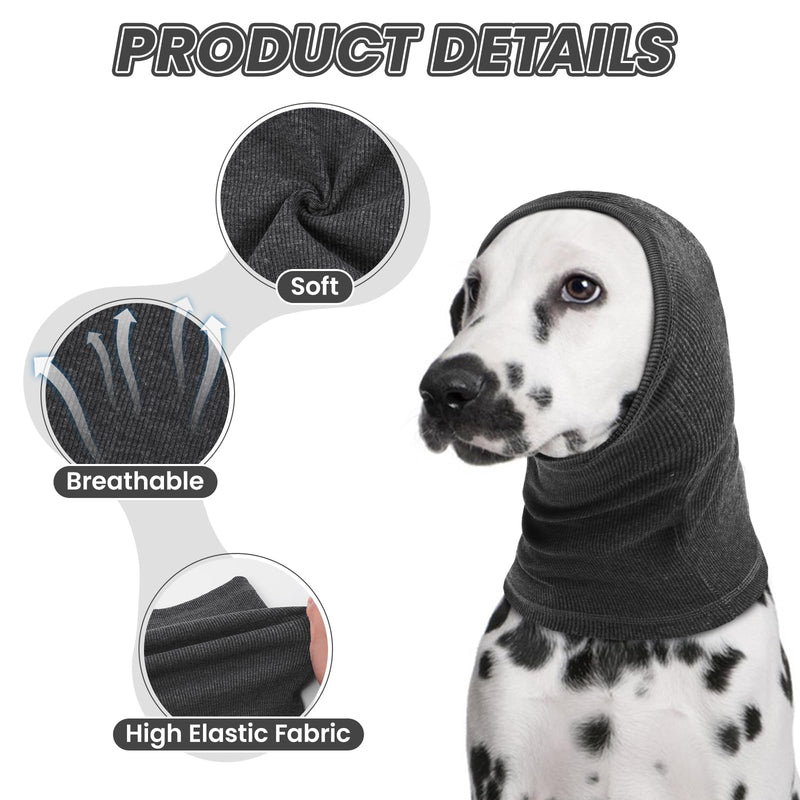 BRKURLEG Quiet Ears for Dog, Dog Ear Muffs for Noise Protection,Knitted Dog Winter Hats, Dog Calming Hoodie, Pet Cats and Dogs Grooming Bathing Calming Drying Ear Muffs (Grey, L) Large(Pack of 1) Grey - BeesActive Australia