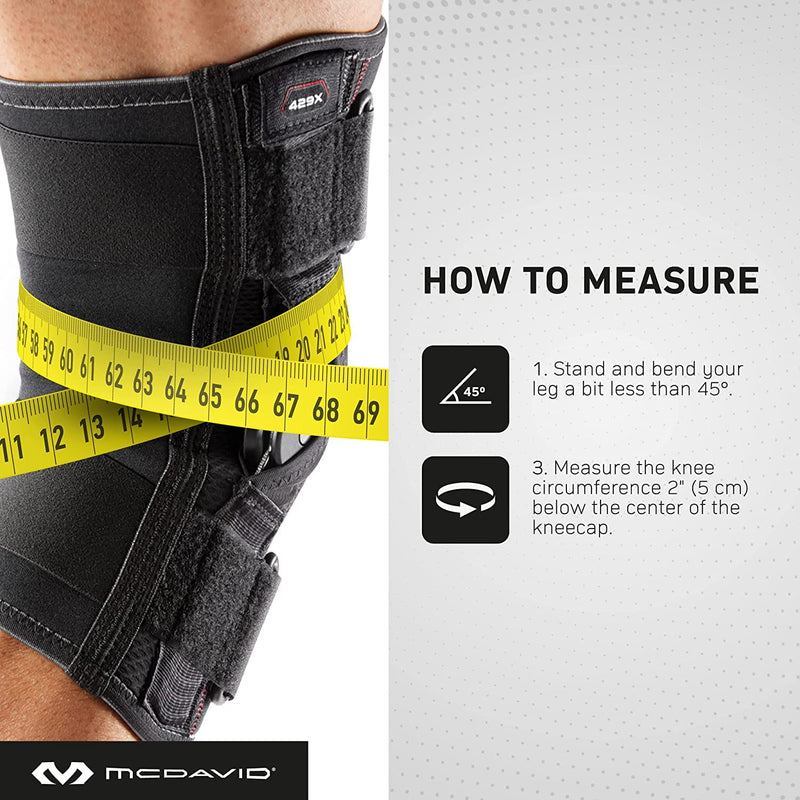 McDavid Hinged Knee Brace for Men and Women, Knee Brace with Side Stabilizers, Knee Compression Sleeves and Stability Straps for ACL, LCL, Arthritis, Tendonitis, MCL, Patella, Left and Right Medium