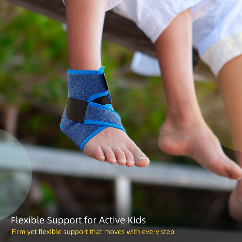 BraceUP Kids Ankle Brace – Youth Sports Support for Boys & Girls, Adjustable Foot Stabilizer for Sprains, Injuries & Active Play for Daily Wear (S 4'1"-4'11" ft) S - BeesActive Australia