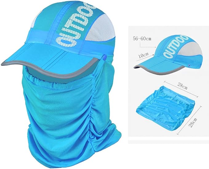 Yokiyo Sun Hat, Face Mask, Neck Cover, Large, Thin, Clean, Face and Neck, Sun Protection, UV Protection, Sun Protection, Women's, Outdoor, Folding - BeesActive Australia