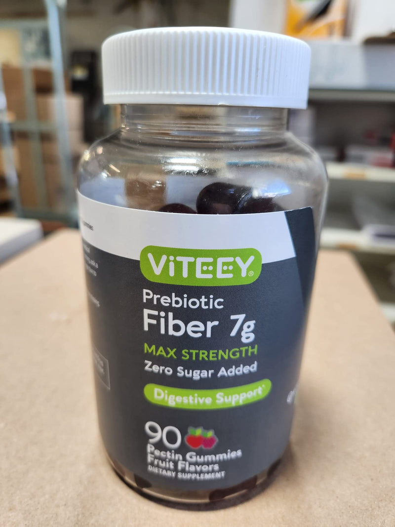 Viteey Prebiotic Fiber Gummies for Adults, 7g | Gut Health & Digestive Soluble Fiber Supplement Gummies - Zero Sugar Added, Vegan, Gluten-Free - 90 Count 90 Count (Pack of 1)