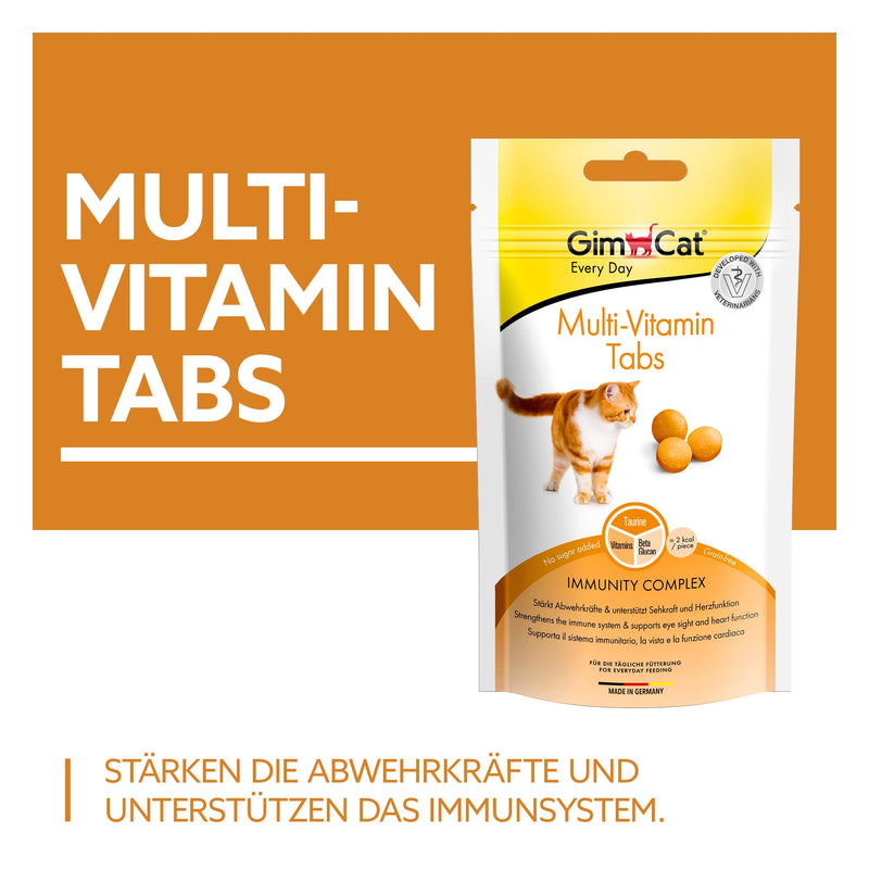 GimCat Multi-Vitamin Tabs - Functional cat snack supports the immune system, heart and eyes - pack of 8 (8 x 40 g) - BeesActive Australia