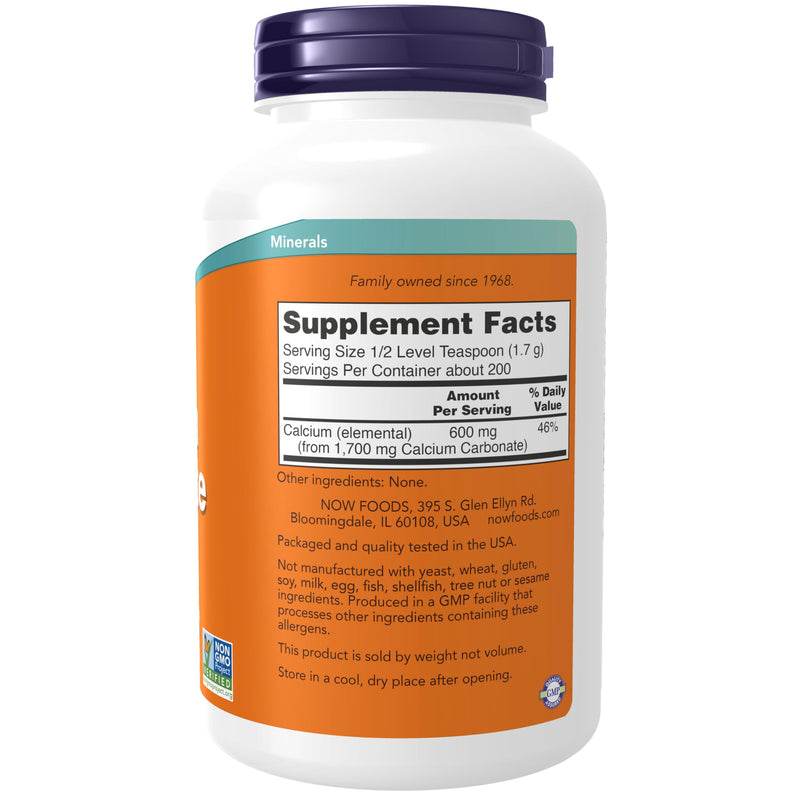 NOW Foods Supplements, Calcium Carbonate Powder, High Percentage of Calcium, Supports Bone Health*, 12-Ounce Standard Packaging