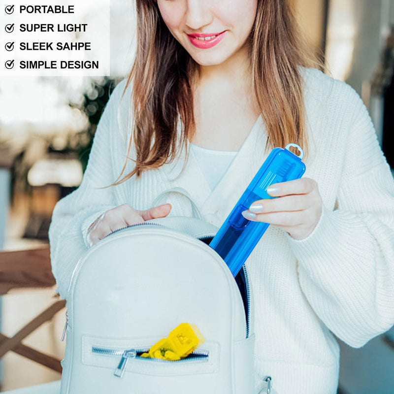 Toothbrush Case 2 Packs, Transparent Dark Blue Toothbrush Travel Case, Plastic Toothbrush Holder Travel Size, 7.87 x 1.85 x 1.18 inches Portable Toothbrush Case for Traveling - BeesActive Australia