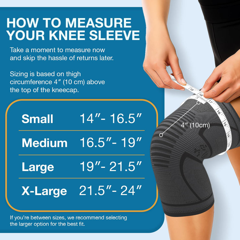 UFlex Athletics Compression Knee Brace for Women & Men Knee Sleeves Support for Sports, Running, Weightlifting, Arthritis, Meniscus Tear, ACL, Hiking, Recovery Support & Fitness Medium Black - BeesActive Australia