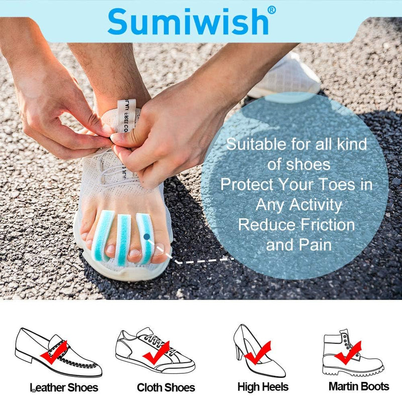 Sumiwish Foam Toe Separators, 20 Pack Breathable Toe Spacers, Reduce Friction and Relieve Corns Pain, Overlapping Toes Corrector - (Blue) Blue（20 Pack） - BeesActive Australia