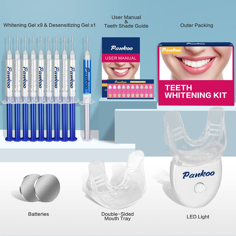Teeth Whitening Kit with LED Light, 10X Teeth Whitening Gels, 2X Silicone Mouth Trays, Whiten Effectively in 15 Minutes Without Sensitivity, 1-9 Shades Whiter in 1-2 Weeks, 2-3X Faster Than Strips - BeesActive Australia