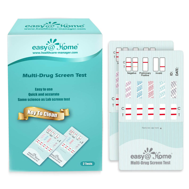 Easy@Home 12 Panel Instant Urine Drug Test - THC,COC,OPI 2000,MET,OXY,AMP,BAR,BZO,MTD,MDMA,PCP,PPX #EDOAP-1124 -Individual Wrap 12 Panel Multi Screen Urine Drug Test Kit (2 Pack) FSA or HSA Eligible 2 Count (Pack of 1)