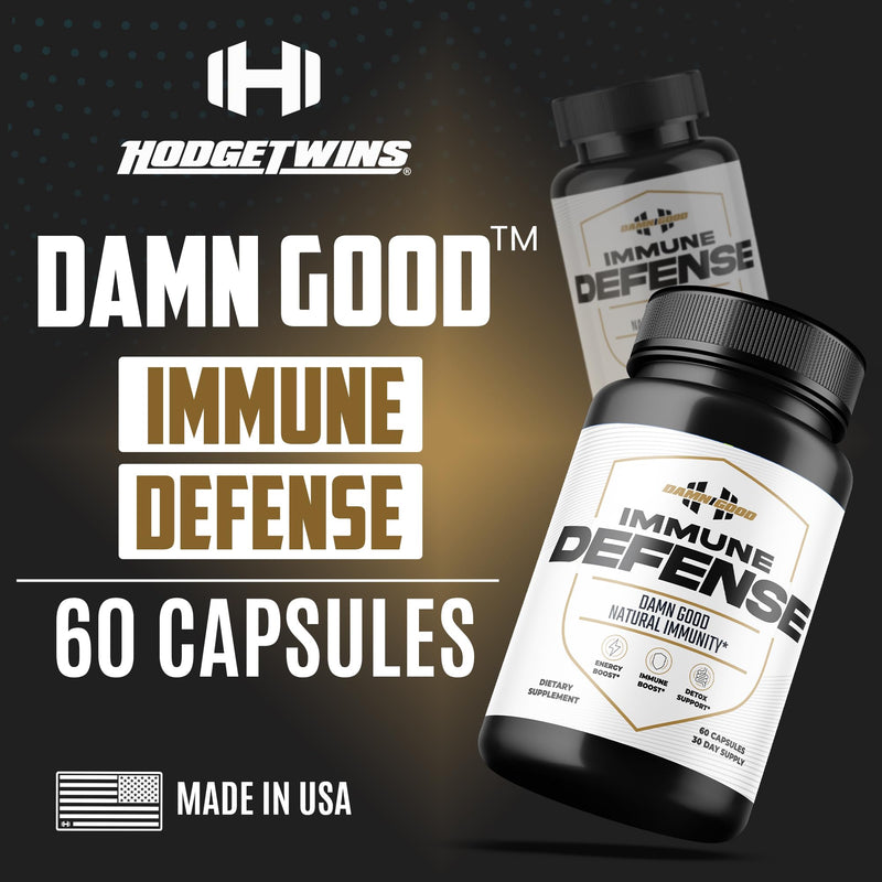 DAMN GOOD Hodge Twins Immune Defense, Sea Moss, Garlic & Turmeric, 60 Ct | Sea moss, black cumin, garlic, turmeric & oregano blend for daily immune support, gut balance & wellness, 60 caps