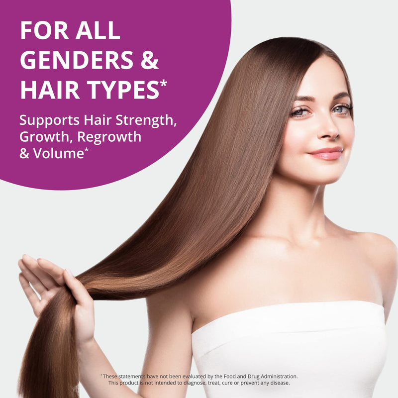 NuBest Hair Xtra Hair Growth Vitamins for Women & Men, Biotin 3000 mcg Hair Supplement with MSM, Zinc, B Vitamins, Horsetail & Hyaluronic Acid, Hair Skin and Nails Support, 60 Capsules 60 Count (Pack of 1)