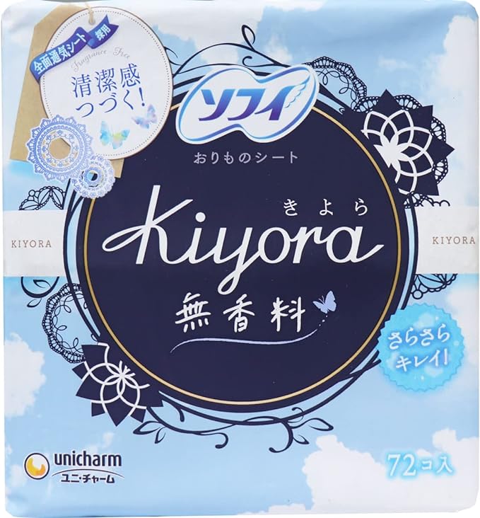 Sofy Kiyora Unscented Sheet (72 Sheets x 3 Pieces) Panties Liner, Uni Charm, Includes Paper - BeesActive Australia