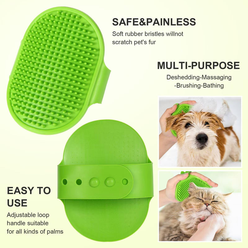 Pack of 3 pet dog brush, cat brush, dog brush, long hair, stainless steel dog brush, undercoat, undercoat brush, double-sided, short hair curry comb for dogs, fur change helper for dogs (green) Green - BeesActive Australia