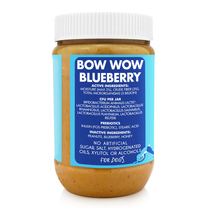 Bark Bistro Company Blueberry Probiotic Pup Buddy Budder, 100% Natural Dog Peanut Butter, Peanut Butter Treat Supplement, Made in USA (17oz)