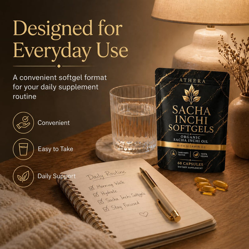 Athera Softgels | Organic Sacha Inchi Oil & Vitamin D3