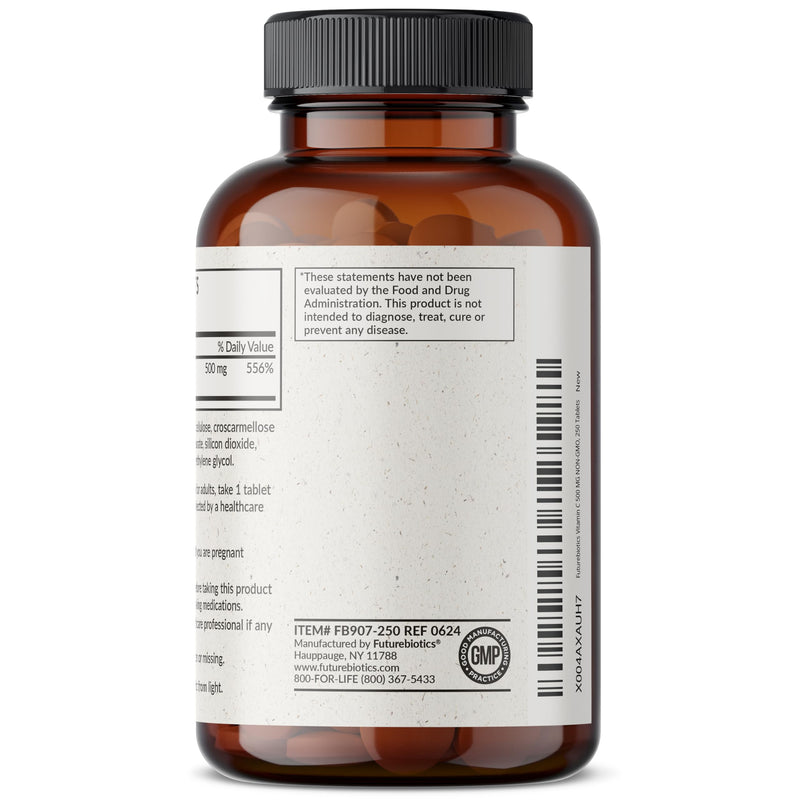 Futurebiotics Vitamin C 500mg Non-GMO, 250 Tablets