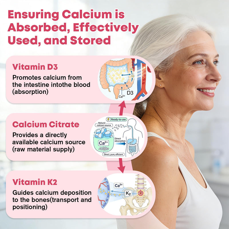 (2 Pack) Calcium Citrate with Vitamin D3 Gummies for Women 50 Plus - Bones, Teeth, Immune Support, 1200mg Calcium Citrate Gummies with Vitamin D3 K2, Vegan, Sugar-Free, White Peach Flavor, 120 Count