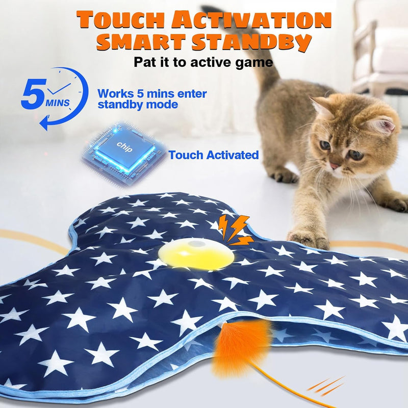 Interactive Motion-Activated Cat Toys Chirping and Moving Feather Wand - Keep Your Feline Friend Entertained and Enriched - BeesActive Australia