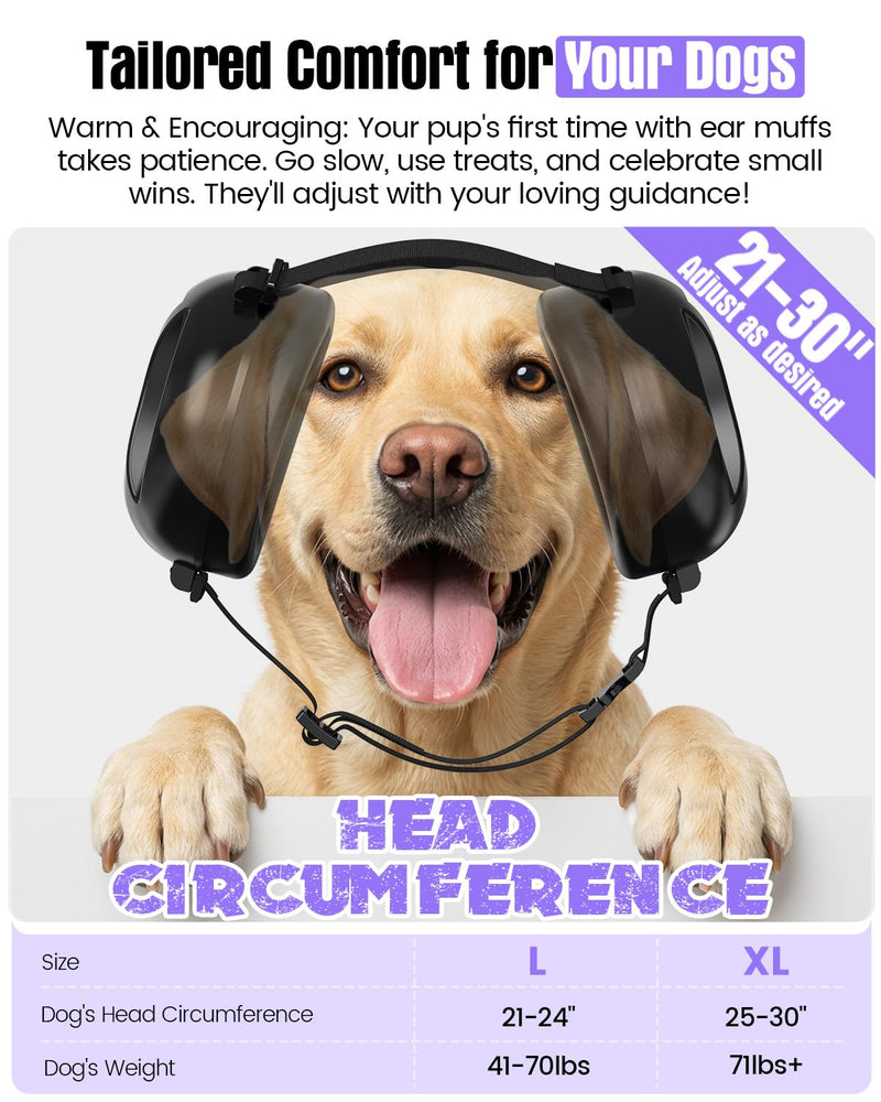 Dog Ear Muffs Noise Protection, Oval Design for Dogs Noise Cancelling for Fireworks Thunder, with Antlers & Calming Scent Pads, Dog Anxiety Ear Muffs for Medium Large Dogs