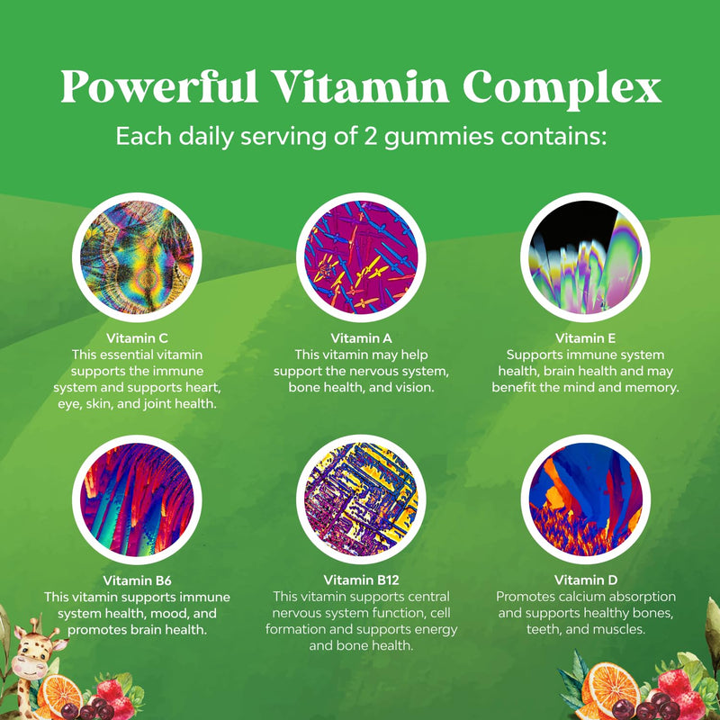 Natures Craft Kids Multivitamin Gummies - Vegan Multivitamin for Kids 2+ with 14 Essential Vitamins and Minerals - Daily Gummy Multivitamins Vegan Nut Free & Non-GMO (120 Count) 120 Count (Pack of 1)
