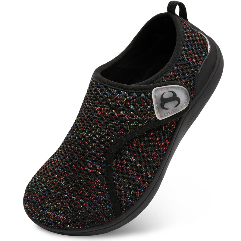 Womens Walking Shoes Comfortable Wide Diabetic Shoes Adjustable Zero Drop Edema Shoe Breathable Neuropathy Nursing Shoes Casual Wide Width Sneakers 10 Wide Mixblack