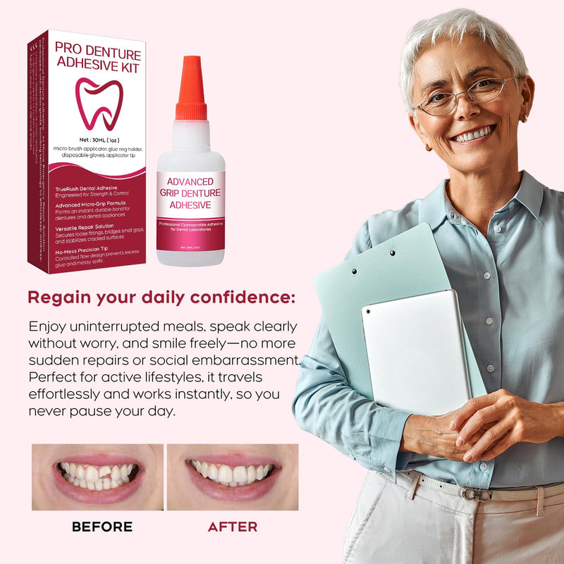 Dental Lab Fast-Setting Instant Bonding Glue for Dentures & Lab Tools – 15-60 Sec Crack Repair & Gap Filling | Long-Lasting Hold (Days to Weeks) – 1oz