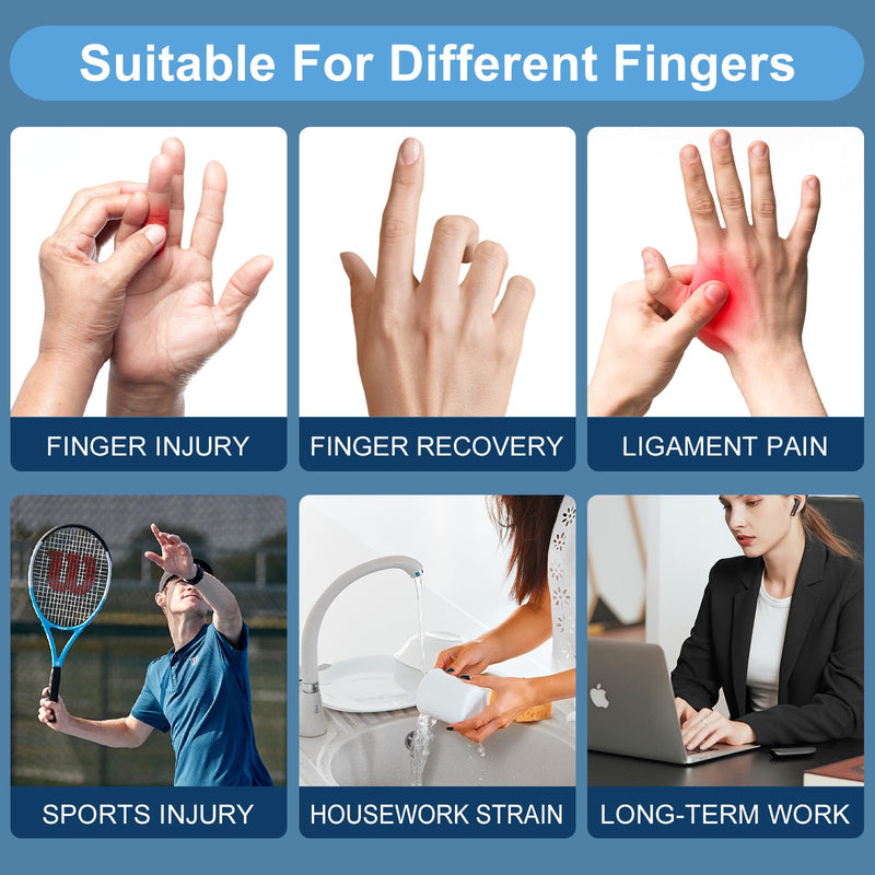 5PCS Trigger Finger Splint, Finger Braces Joint Stabilizer, Adjustable Mallet Splint and Hand Brace, Finger Straightener for Arthritis – Fits Thumb, Index, Middle, Ring and Pinky Finger（5PCS） 5