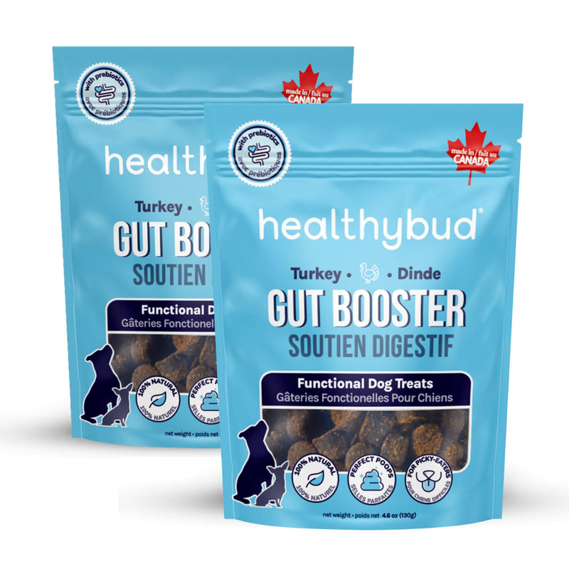 healthybud Turkey Dog Probiotic Chews - Gut Health Support - Prebiotic, Fiber & Vitamin, Puppy Liver Bites for Sensitive Stomach, Dog Stool Hardener (4.6oz per Pack 2-Pack) 4.6oz 2-Pack