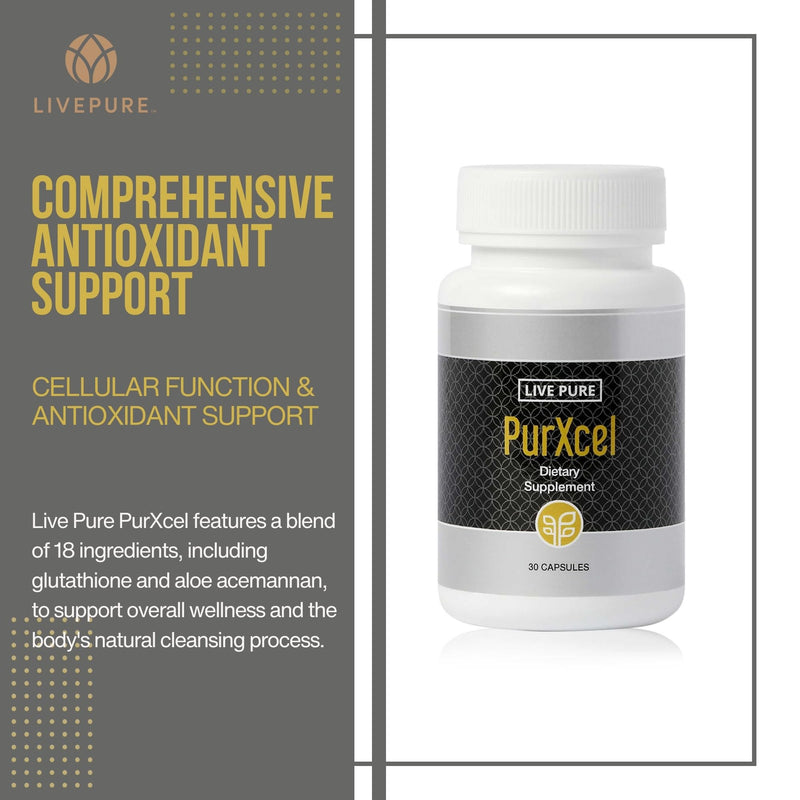 PURE PurXcel Antioxidant Supplement | 30 Capsules | Potent Antioxidant Blend with Glutathione & Superoxide Dismutase | Supports Skin, Joints & Natural Cleansing