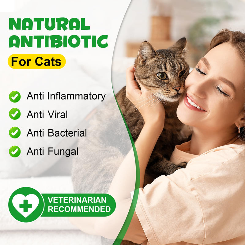 Antibiotics for Cats, Natural Antibiotics for Cats, Cat Antibiotics for Infection Supports Immune & Cats Allergy Relief, Cat Multivitamin UTI Drops Natural Supplement for All Ages & Breeds