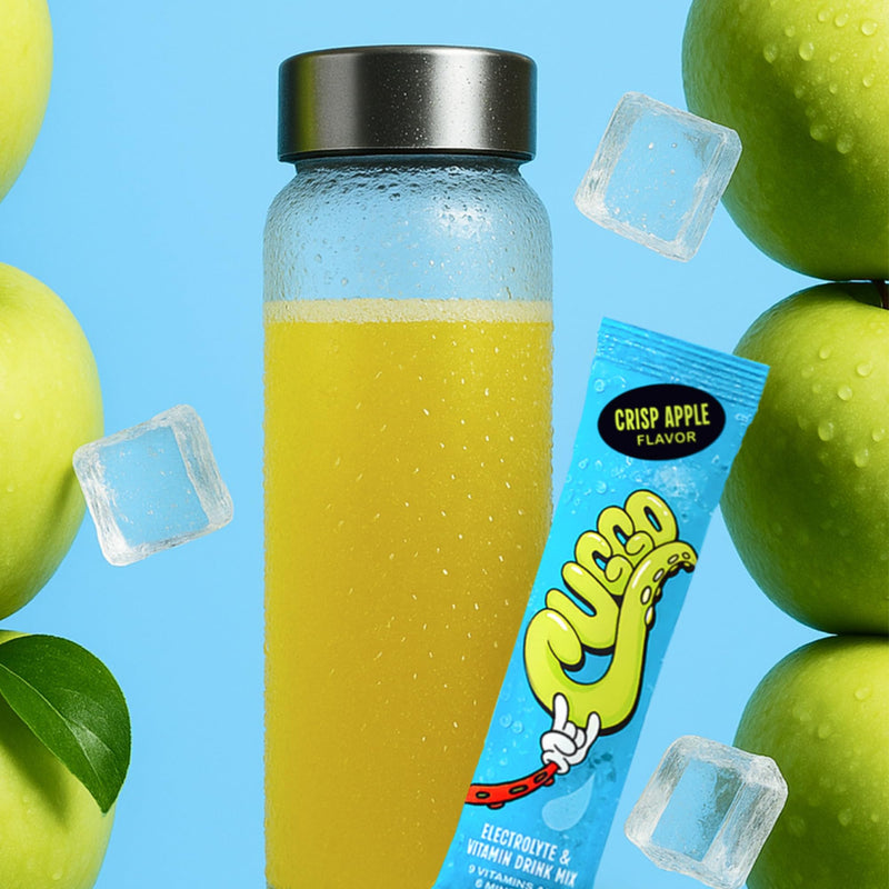 Kids Electrolytes Hydration Packets with No Added Sugar | Immunity Boosting Vitamins C, D, B & Zinc & Monk Fruit (15 Servings) (Apple Flavor)