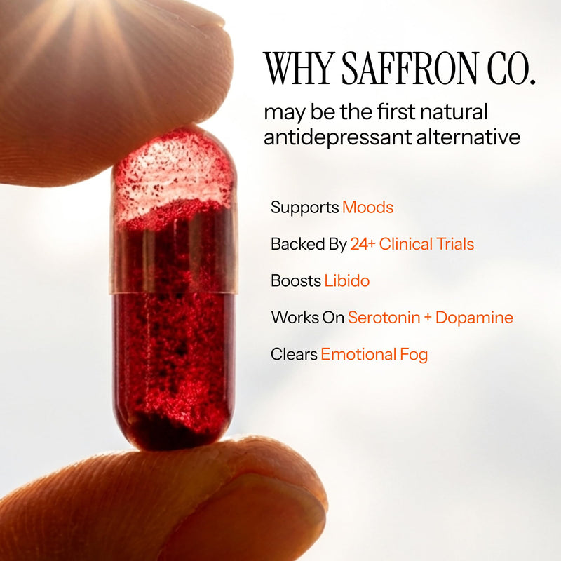 Saffron Supplements, Saffron Extract, Mood & Focus Support, 60 Capsules | Vegan Capsules for Daily Vitality, Wellness & Energy - 30mg Saffron Extract, Magnesium Glycinate, Rhodiola & Vitamin B6