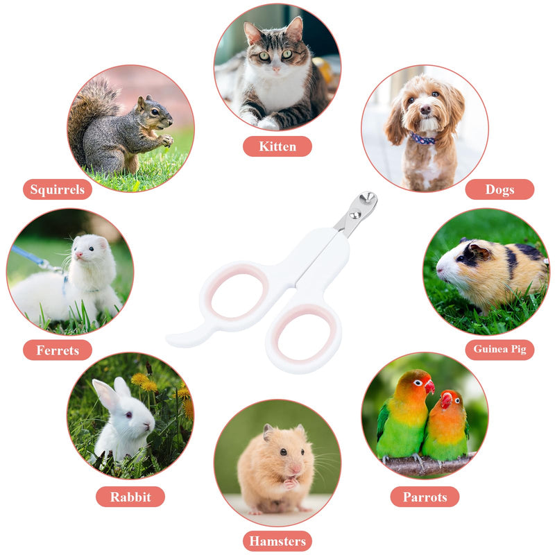 Shengxi Claw Scissors Cat Safety Cat Nail Cutter for Beginners Professional Cat Nail Clippers Stainless Steel Claw Clippers for Kittens Puppies Rabbits and Small Animals (Pink) Pink - BeesActive Australia