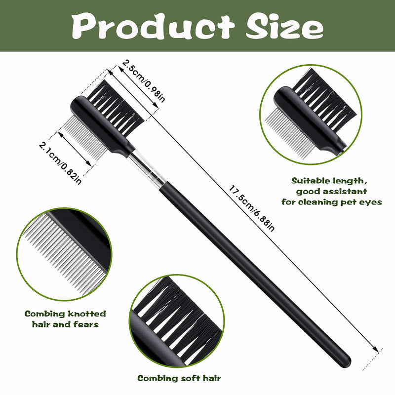 cobee Double-Head Metal Grooming Comb for Dogs, Puppies, and Cats - 2 Pcs Booger, Flea, Crust, Mucus, and Tear Stain Remover - BeesActive Australia