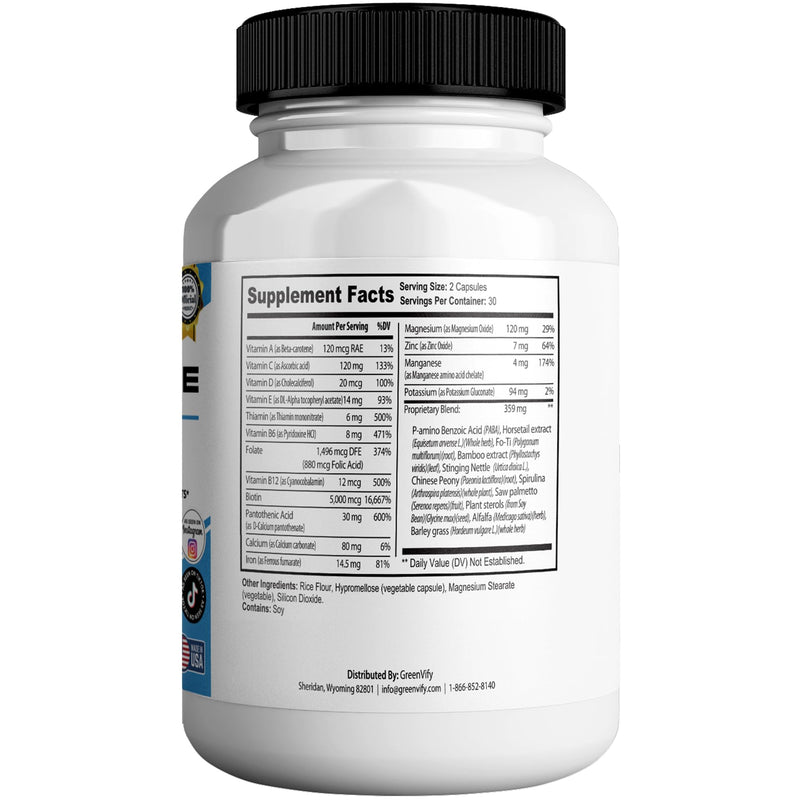 Derma Prime Plus Max Hair Skin Nail Supplement, 60 Capsules, with Biotin 5000mcg, Vitamins, Minerals, Herbal Blend (1) 1