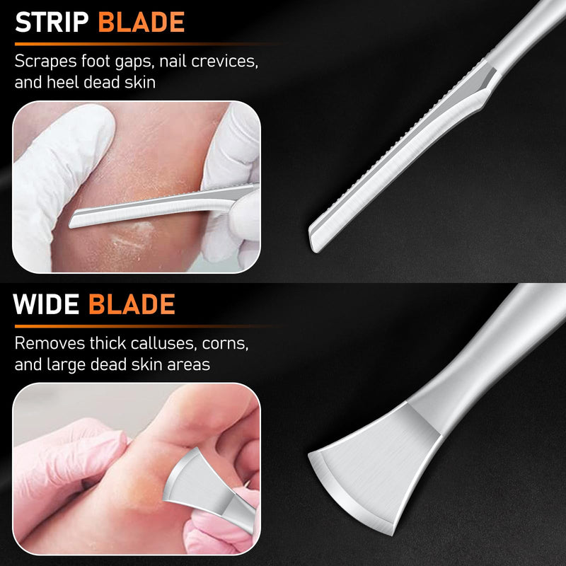 Professional Pedicure Tools for Feet, 4PCS Pedicure Knife Sets, Ingrown Toenail Removal Kit, Stainless Steel Corn Removers, Foot Scraper, Callus Shaver, Calloused Feet Remover Tool