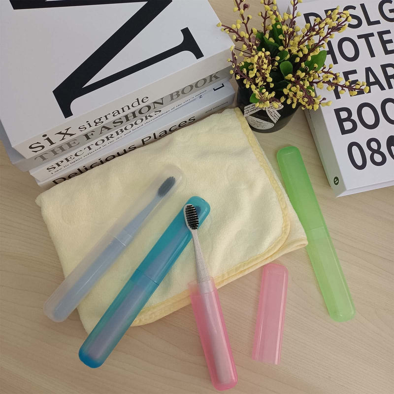 4pcs Plastic Toothbrush Case Travel Cover Holder Storage (Pink, Blue, Green and White) - BeesActive Australia
