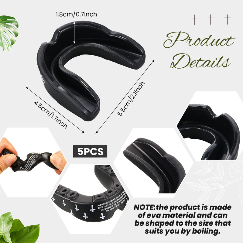 Yaomiao 5 Pcs Cross Mouth Guards Christian Teeth Armor Sport Game Guard & Case Religious Mouth Guard Football Basketball Baseball Wrestling Lacrosse Rugby Boxing Taekwondo(Cross) - BeesActive Australia