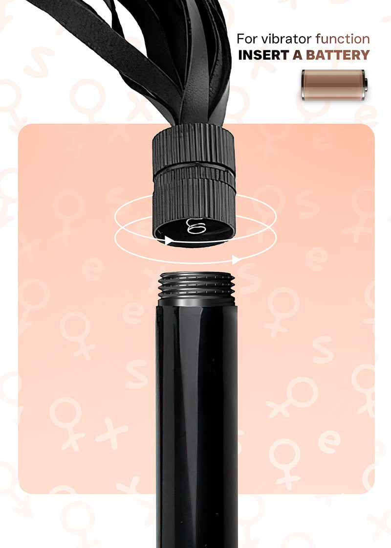 Whip Black Cosplay Play Black Leather Riding Whip Crop Whip Small Leather Whip Vegan Riding Whip Starter kit Flogger - BeesActive Australia