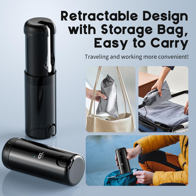 Peri Bottle for Postpartum Care-250mlPortable Bidet for Travel with 5 Sprayer Modes, 2000mAh Rechargeable Electric Bidet with 8 Replaceable Nozzles for Perineal Care & Post-Surgery Care (Black) Black
