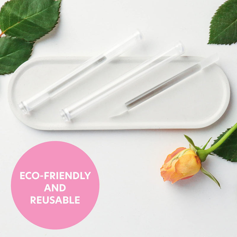 Bona Fide Beauty Glass Cuticle Pusher Set of 2 Manicure Nail Care Tools, 2PC Premium Clear Glass Manicure Sticks Pack of 2