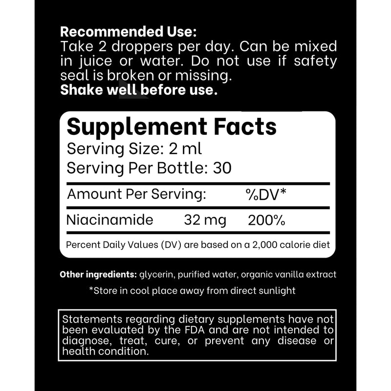 Think Above Vitamin B3 Niacinamide Liquid - Non Flush Form of B3 Niacin - Convenient Vitamin B3 Niacinamide Drops for Women and Men - Easy to Swallow 2oz (60ml) 2 Fl Oz (Pack of 1)