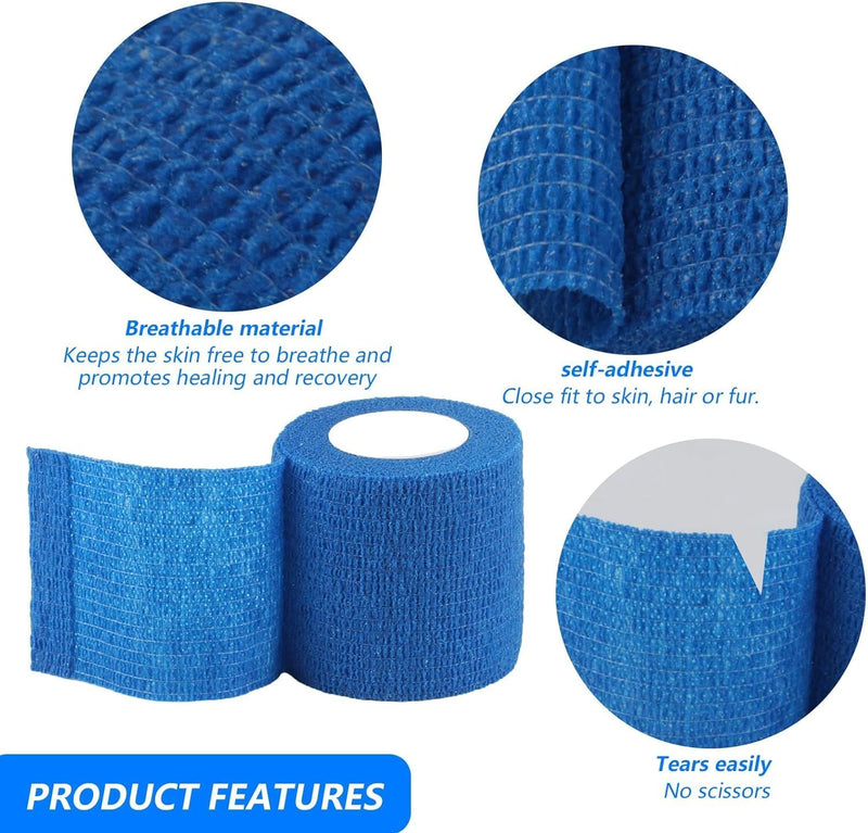 Newoutset 8 rolls of self-adhesive bandage, cohesive bandage, 5 cm x 4.5 m adhesive bandage, elastic, cohesive bandage, self-adhesive for wrist, feet, dog, sports bandage, veterinary wrapping tape (multi-coloured). - BeesActive Australia