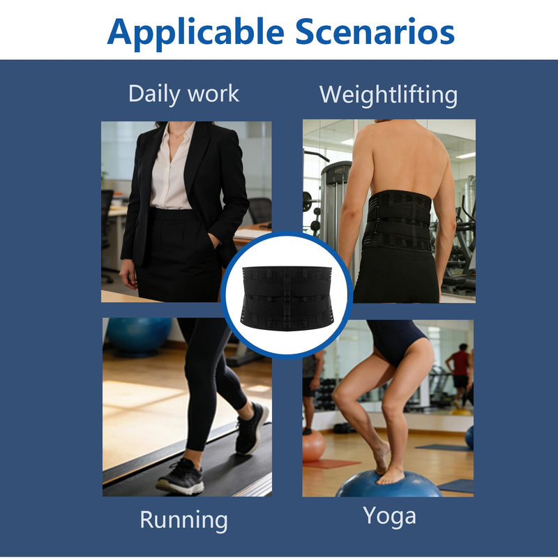 Back Brace for Lower Back Pain Relief,Breathable Back Support Belt,Adjustable Lumbar Support Belt for Women Men,6 Support Rods Conform to the Waist(XXL). XXL
