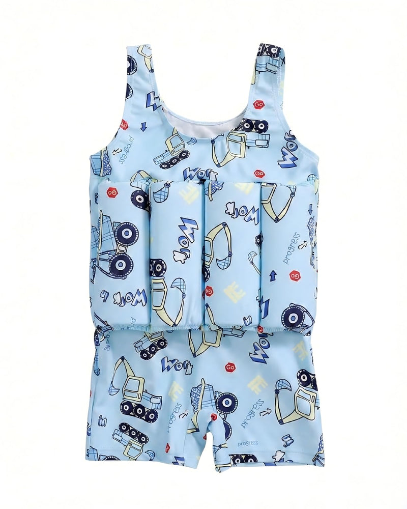 DivingBirds Toddler Girls Floatie Swimsuit, Sleeveless One Piece Float Suit for Baby Girls Pool Beach, 1-6Y Blue 2-3T - BeesActive Australia