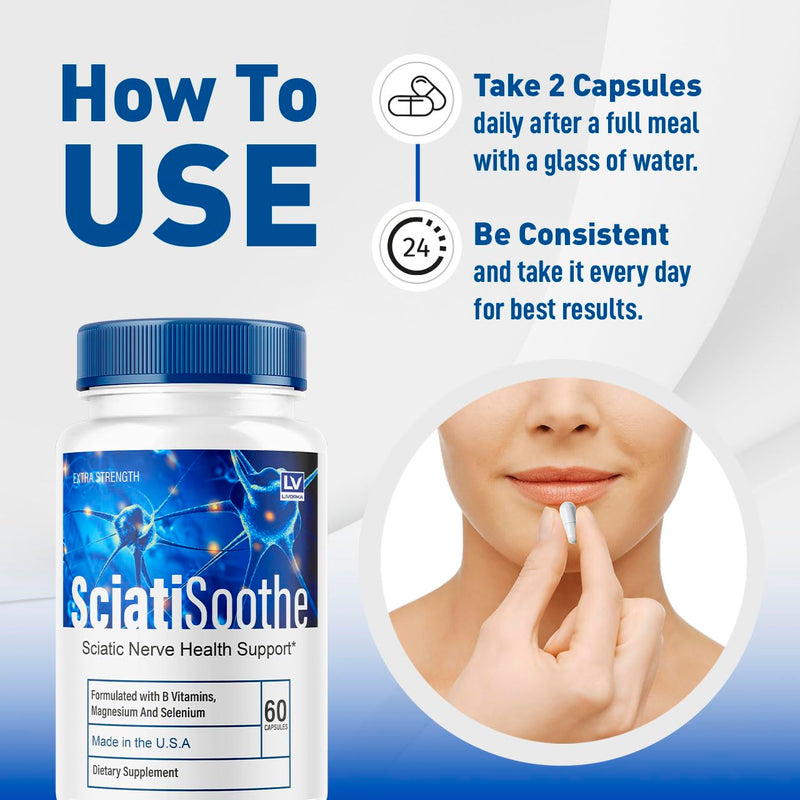 (3 Pack) Sciatisoothe Capsules - Official Sciatisoothe Supplement for Sciatica Support Formula, All Natural Sciati Soothe Vitamins for Overall Health & Wellness Reviews, 180 Capsules for 3 Months