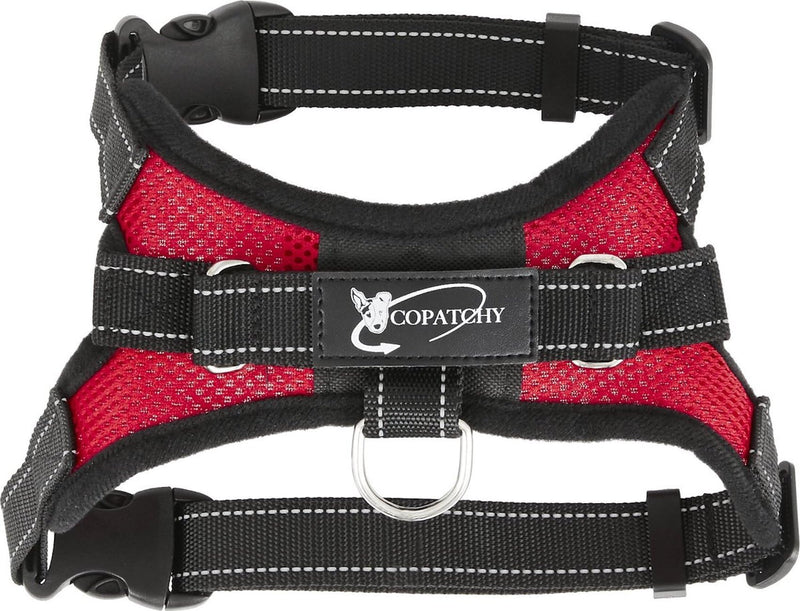 Dog Harness Small Sized Dog - All Weather Mesh overhead adjustable no pull Vest Puppy reflective Harness with handle for Small and Medium Dogs by Copatchy - Harness (Red) Small Red - BeesActive Australia