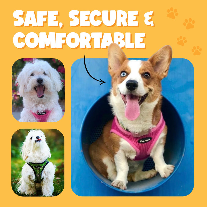 Bark Appeal Red Step-in Dog Harness for Small-Medium Pets – Updated Sizing, Re-Measuring is Essential – Soft Vest Harness – Anti-Choke with Adjustable Strap & Heavy Duty Clip – M M (15-17” Chest) - BeesActive Australia