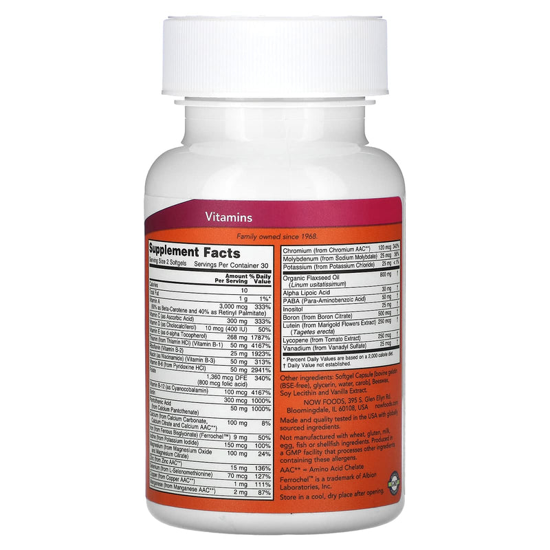 Now Foods Liquid Multi Softgels 60 Sgels - BeesActive Australia