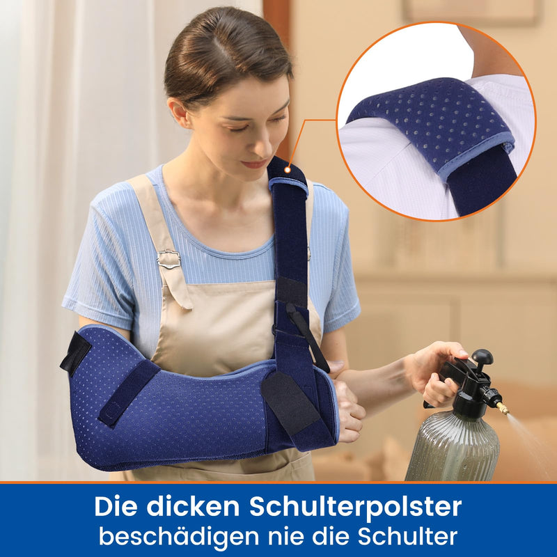 Arm Sling for Shoulder Injury with Waist Strap - Immobilizer Brace Support for Sleeping, Rotator Cuff Surgery(Comfort Version, Right, Medium, 28.5-41 inch) M Right Arm