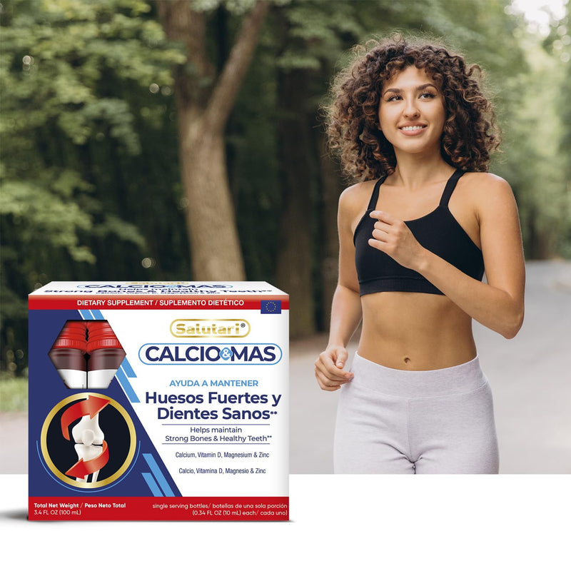 Calcio & MAS Calcium Magnesium Zinc Supplement with Vitamin D, 10 Servings - VIT D Mg Zn Ca Mineral Supplements for Women and Men - Liquid Wellness Formula for Bone Strength and Teeth Support